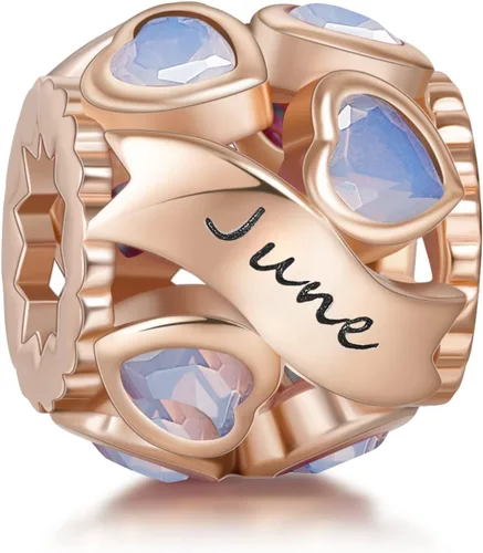 Miniatura 77 de Abalorio de plata de ley 925 con piedra natal de Ningan, abalorio de corazón para pulseras y collares, regalo de cumpleaños para mujeres y niñas
