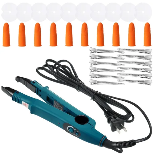 Miniatura 11 de Extensiones de Cabello Plancha de Fusión Extensiones de Cabello de Queratina Herramienta de Calor Varita Conectora de Calor con Protector