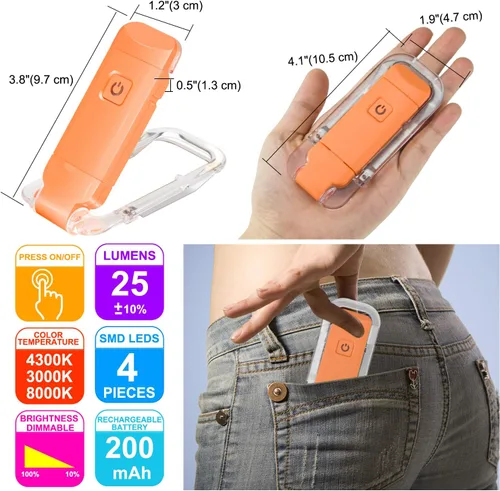Miniatura 4 de HONWELL Luz de libro recargable, luces LED de lectura con clip para niños que leen en la cama, 3 niveles de brillo, luz de marcador regulable