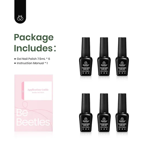 Miniatura 7 de Beetles - Juego de esmaltes de gel de verano, 6 colores, verde oliva, rosa, blanco, colección Tranquil Grace, uñas UV, diseño artístico de manicura