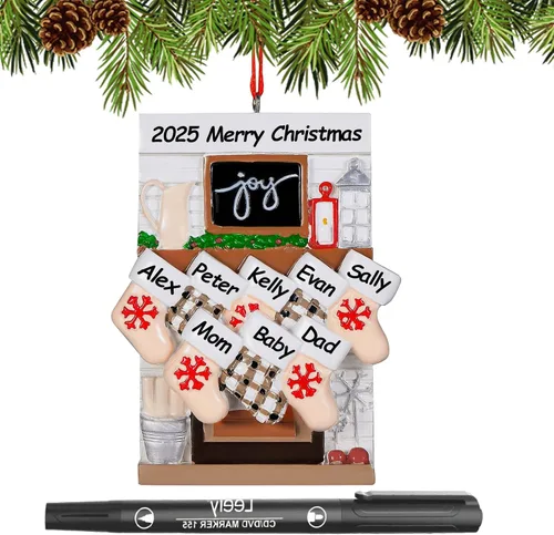 Miniatura 12 de Adornos de Navidad personalizados 2025, familia de 2, 3, 4, 5, 6, gnomo, adorno de Navidad personalizado con nombres, adornos familiares Gnomos