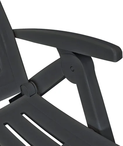 Miniatura 5 de Sillones de patio, tumbonas para exteriores, tumbona con reposapiés de plástico antracita, tumbonas para patio exterior, tumbona