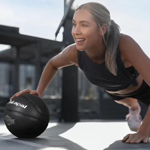 Miniatura 7 de Dakapal Weighted Heavy Training Basketball, Size 6/7 Black 2.2LBS/3LBS/3.3 LBS Weight PU Durable for Trainer and Dribbling Passing, Indoor and