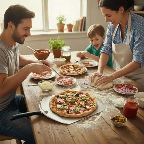 Miniatura 5 de Pala de aluminio para pizza, paleta de torneado de pizza de metal de 12 pulgadas para horno de parrilla, espátula de pizza para hornear pan