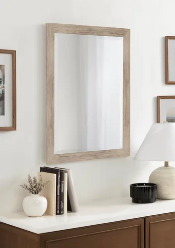 Miniatura 2 de DesignOvation Beatrice - Espejo de pared rectangular decorativo enmarcado, 21 x 27 pulgadas, marrón rústico, espejo rectangular de tocador para uso