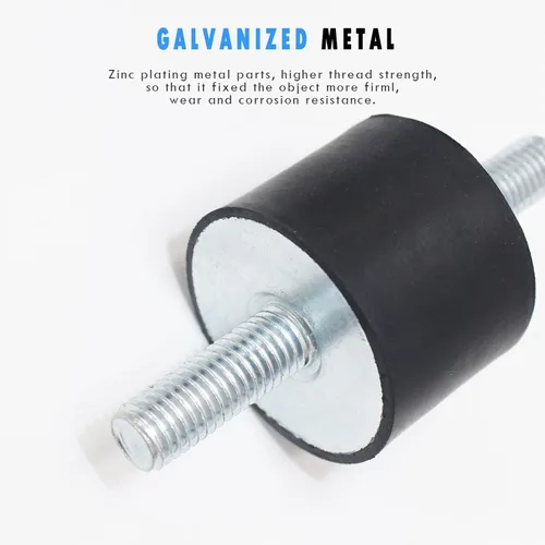 Miniatura 5 de Tornillos de goma M8 amortiguadores antivibración aislador soportes cilíndricos de goma para compresores de aire, motores diésel, 4 unidades M8 x 23