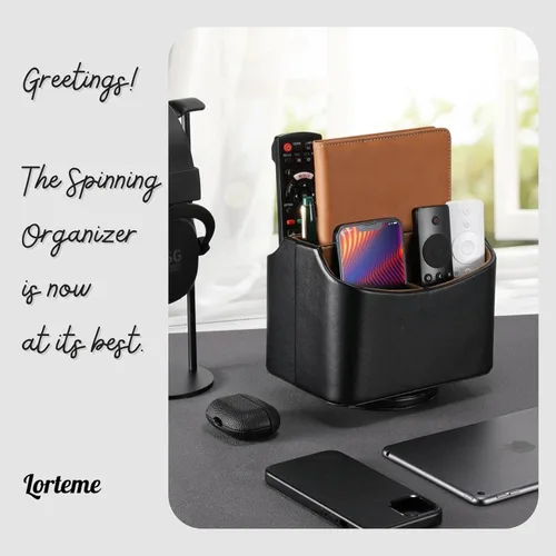 Miniatura 2 de Soporte para control remoto, organizador de escritorio giratorio, mesita de noche para control remoto de TV, tabletas, teléfonos, lentes, libros