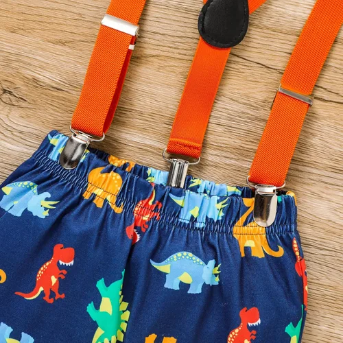 Miniatura 6 de Conjunto de ropa de manga corta con tirantes ajustables en la espalda en Y para bebés y niños