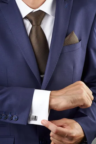 Miniatura 15 de Juego de corbata de regalo para hombre, corbata sedosa, bolsillo cuadrado, clips de corbata, gemelos para hombres