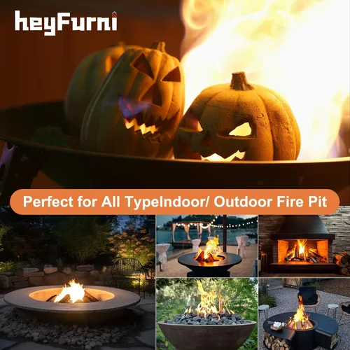 Miniatura 3 de heyfurni Tronco de calabaza de cerámica ignífugo para hoguera, fogata, chimenea, hoguera, decoración de Halloween, para fuegos de propano, gel