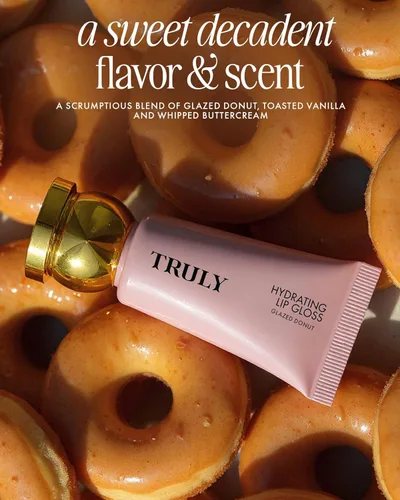 Miniatura 8 de Truly Beauty Hydrating Lip Gloss High Shine & Tinted, Infused with Hyaluronic Acid, Jojoba Oil & Shea Butter Donut glaseado