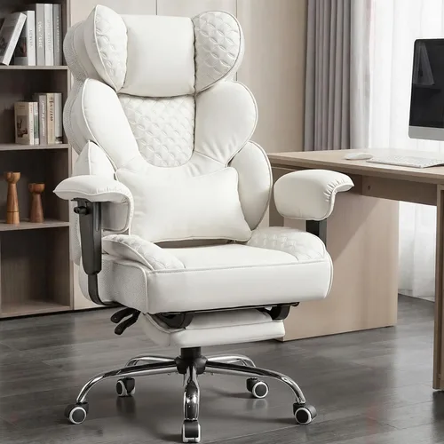 Miniatura 10 de COMHOMA Silla de oficina grande y alta con reposapiés mejorado, silla ejecutiva de respaldo alto resistente con soporte lumbar de resorte para Negro
