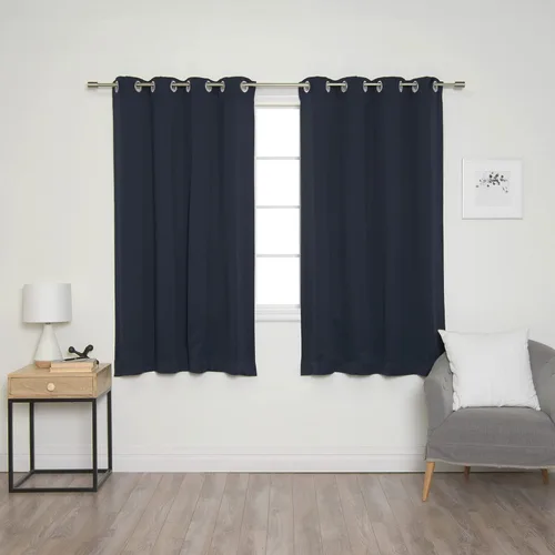 Miniatura 47 de Best Home Fashion Paneles de cortinas opacas con aislamiento térmico de alta calidad para tratamiento de ventanas, para dormitorio, acero inoxidable