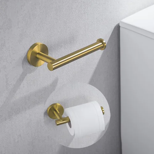Miniatura 12 de Soporte de papel higiénico para baño, soporte para papel higiénico TP montado en la pared Blanco