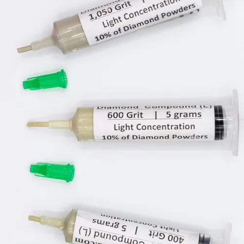 Miniatura 10 de TechDiamondTools Kit de 3 pasta de pulido de diamante compuesto de pulido hecho en EE. UU. Grano 400 600 1050 Pasta lapidaria para vidrio de roca