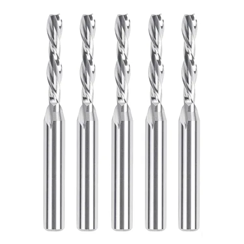 Miniatura 23 de SpeTool 5 brocas de compresión para enrutador de 1/4 de pulgada, diámetro de corte de 1/4 de pulgada, de carburo hacia arriba y hacia abajo, fresas