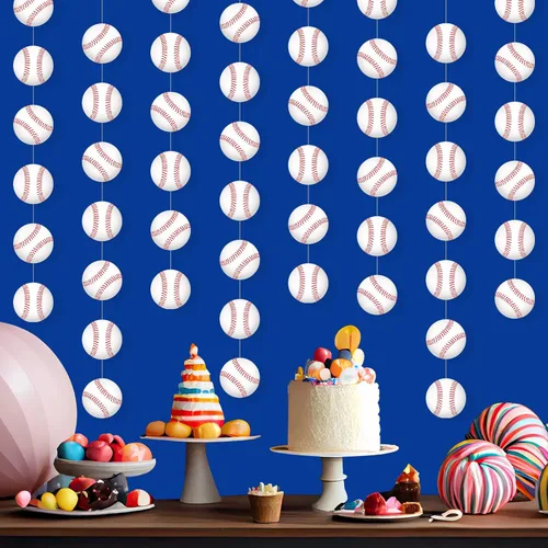 Miniatura 6 de Faccito 8 piezas de banderines de fiesta deportiva, decoraciones colgantes temáticas de deportes, guirnalda de papel para bolas de adolescentes