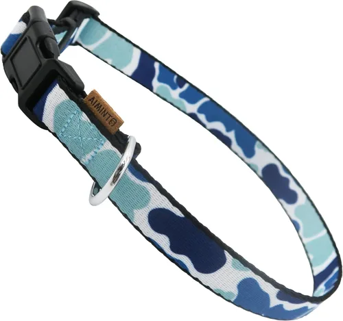 Miniatura 14 de Collar de perro, bonito patrón floral, collar suave y ajustable con hebilla de liberación rápida (S (cuello 11-18 pulgadas, ancho 5/8 pulgadas)