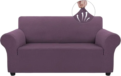Miniatura 47 de Asnomy Fundas de sofá para sofá de 2 cojines, fundas elásticas para sofá biplaza, protector de mascotas, fundas de muebles para perros y gatos, tela