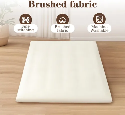 Miniatura 2 de Funda de colchón de futón con cremallera, tamaño individual, 82 pulgadas de largo x 41 pulgadas de ancho, colchón japonés lavable tatami beige