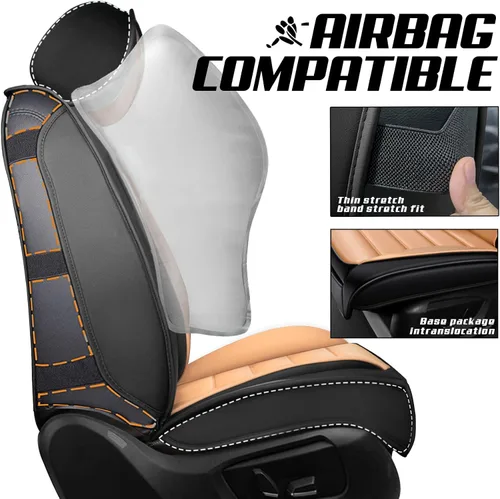 Miniatura 4 de ILMO Fundas para Asientos Compatibles con Ford F250 2011-2026, Protectores de Asiento de Camion de Cuero Nappa Impermeables con Tacto Suave, Fundas