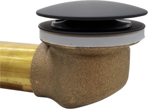 Miniatura 7 de Westbrass D398R-62 Tapón de drenaje de bañera con punta de hongo de rosca gruesa NPSM de 1-1/2 pulgadas, negro mate Mate negro