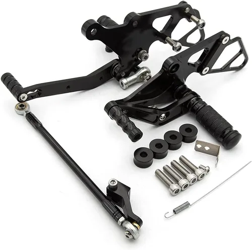 Miniatura 6 de Motocicleta aluminio repuestos Estriberas trasero Sets reposapiés apto para Yamaha MT-07 2013 2014 2015 2016 2017 (negro)