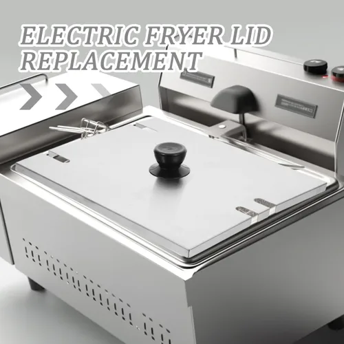 Miniatura 3 de Luxshiny Tapa de repuesto para freidora eléctrica de acero inoxidable con superficie antiadherente y pantalla de escoria fácil de limpiar