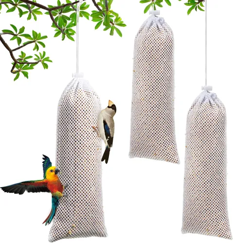 Weewooday 3 calcetines de pinzón para cardos, alimentador de pájaros, saco instantáneo de semillas para colgar al aire libre, 4.7 x 11 pulgadas