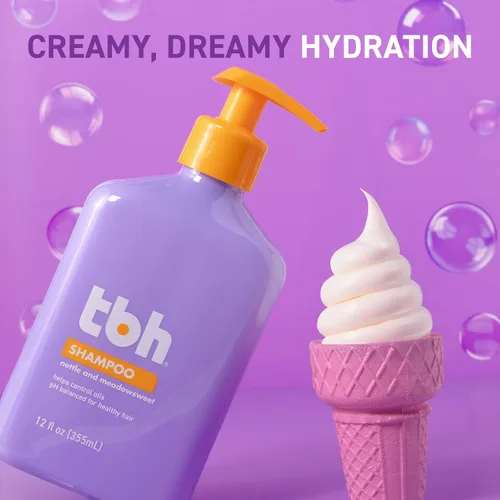 Miniatura 4 de TBH Champú para adolescentes y niños, champú hidratante ligero y desenredante para cabello seco, graso, fino, rizado y todo tipo de cabello, champú