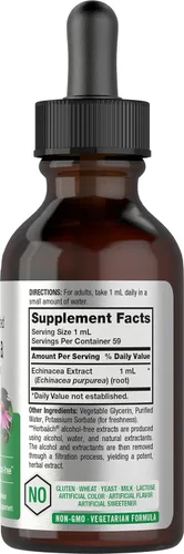 Miniatura 2 de Horbaach Echinacea Drops - Tintura de hierbas 2 onzas líquidas Extracto de raíz súper concentrado Líquido sin alcohol Suplemento