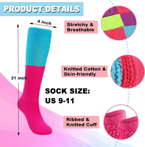 Miniatura 3 de Forwe 3 Pairs Slouch Socks for Women Size 9-11 Soft Extra Long Scrunch Knee High Boot Socks