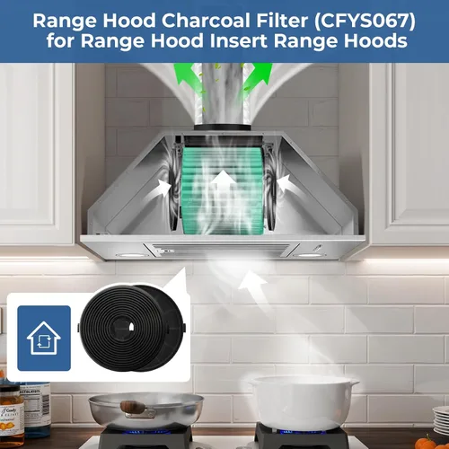 Miniatura 4 de Filtro de carbón para campana extractora (CFYS067) para campana extractora USYS305A, USYS0675B, juego de 2
