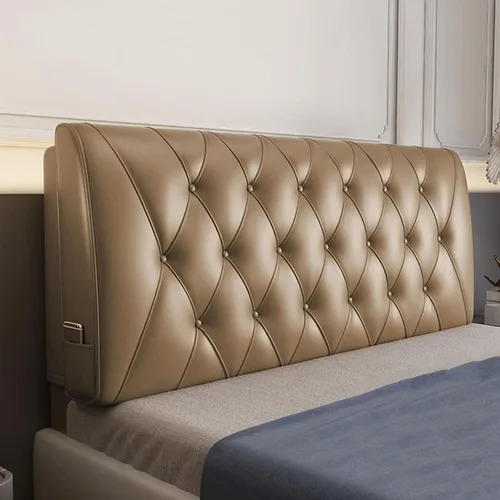 Miniatura 12 de ZZYY Cabecera tapizada de piel sintética suave con botones para cama de tamaño doble/Queen/King, funda suave de soporte con cabecera, gris, Queen/59