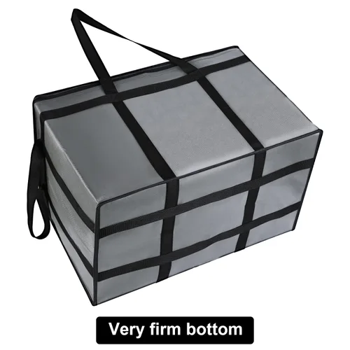 Miniatura 7 de musbus Paquete de 4 bolsas aisladas XXXL para entrega de alimentos, bolsas enfriadoras para mantener la comida caliente, catering Therma para Gris