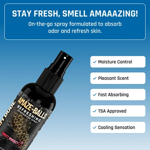 Miniatura 26 de Derm Dude Amaze Ball - Desodorante en aerosol para hombres Spray antirozaduras para ingle y saco con DeoPlex y aloe vera Control de olores