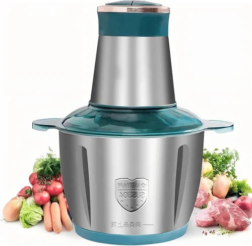 Procesadores de alimentos eléctrico picador de alimentos con picador de carne y picador de verduras con potente motor de cobre, incluye juegos de