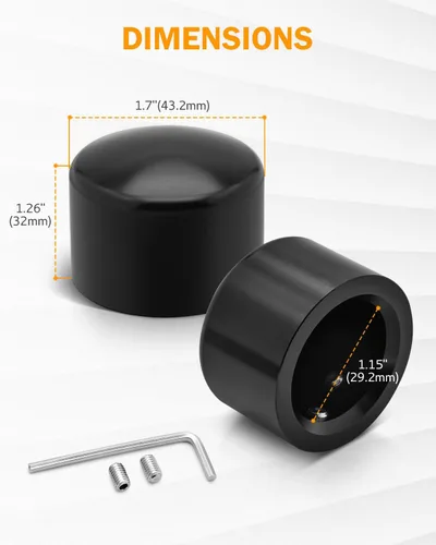 Miniatura 2 de PBYMT-tapa de tuerca de eje -1031, Negro 02