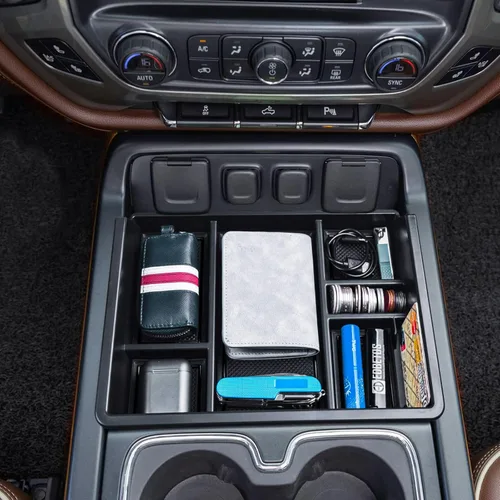 Miniatura 3 de EDBETOS Bandeja Organizadora de Consola Central Compatible con Accesorios Chevy Silverado/GMC Sierra 1500 2014-2018 2015-2019 Silverado/Sierra