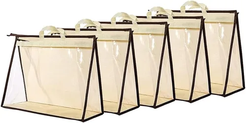 fazhongfa Organizador de almacenamiento de 5 piezas para colgar bolsos, no tejido, transparente, a prueba de polvo, para el hogar, cartera, bolsa de