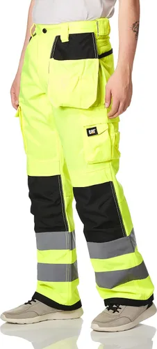 Miniatura 2 de Cat Mens Hi Vis Trademark Work Pants Made from Tough Canvas Fabric with Cargo Space Class 2