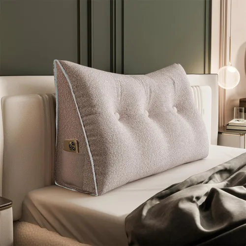 Miniatura 34 de Almohada de Cuña Engrosada de 10 libras para Cabecero Posicionador Corporal Almohada de Cuña para Cama Soporte de Respaldo Almohada Triangular