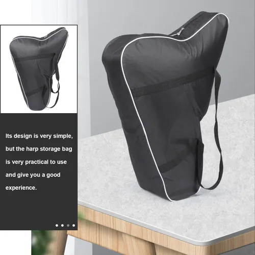 Miniatura 3 de Vaguelly Bolsa de transporte de arpa de lira ligera, bolsa de almacenamiento para instrumentos musicales con asa para arpas de cuerda de 15 a 19