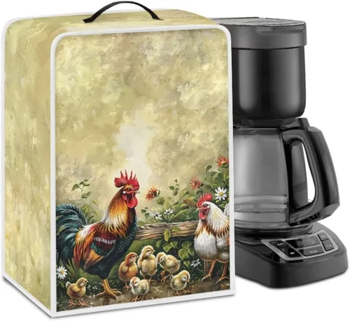 Miniatura 32 de DISNIMO Cubierta antipolvo para cafetera de mariposa azul, fundas para máquina de hacer café de cocina con mango superior, cubierta