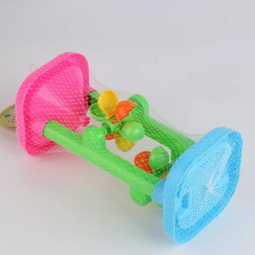 Miniatura 9 de Rueda de agua de arena: reloj de arena de juguete de playa para niños, doble embudo giratorio, torre de derrame con palas para patio trasero, caja