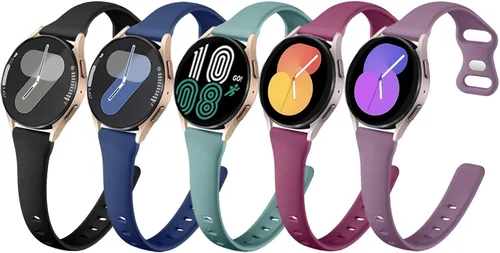 Miniatura 9 de Paquete de 5 correas delgadas compatibles con Samsung Galaxy Watch 4 5 6 Band 1.575 in 1.732 in, Galaxy Watch 5 Pro/Watch 4 6 Classic, correa
