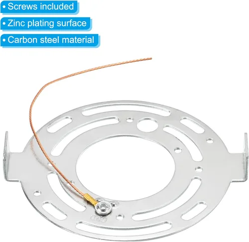 Miniatura 4 de PATIKIL Kit de placa de luz de techo redonda de 4.528 in, 1 juego de placa de soporte de montaje de lámpara de acero para lámpara colgante