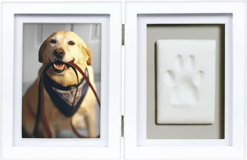 Miniatura 13 de Fotografía de recuerdo Pearhead con la huella de tu perro o gato , Espresso Marco de mesa con estampado de arcilla espresso