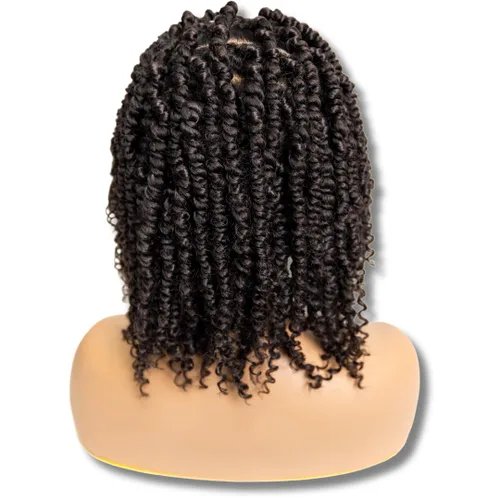 Miniatura 30 de PIB Peluca de encaje completo individual de 12 pulgadas, diseño de Passion Twist con raya cuadrada, pelucas trenzadas sin nudos para mujeres negras