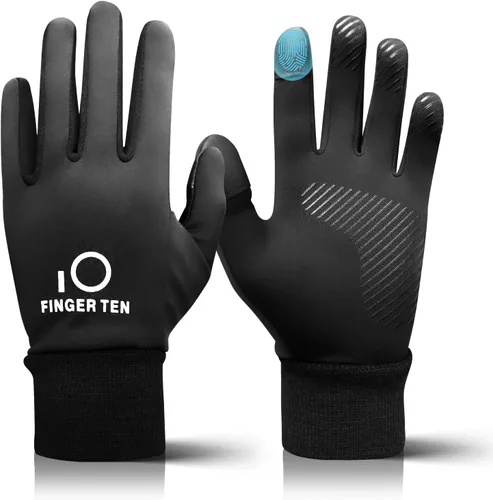 FINGER TEN Guantes de invierno para pantalla táctil para niños y niñas, guantes térmicos para clima frío, guantes ligeros y cálidos para pantalla